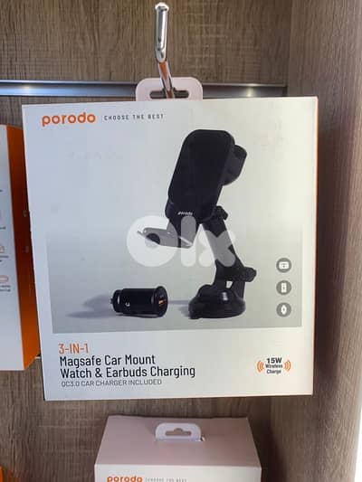 Porodo magsafe car mount PD-3IN1CMT