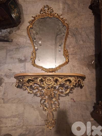 كونسول برونز اسباني  ناعم انتيك قديم وجه رخام سعر مغري