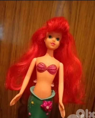 ARIEL THE LITTLE MERMAID Simba still good doll flexi plastic tail=22$