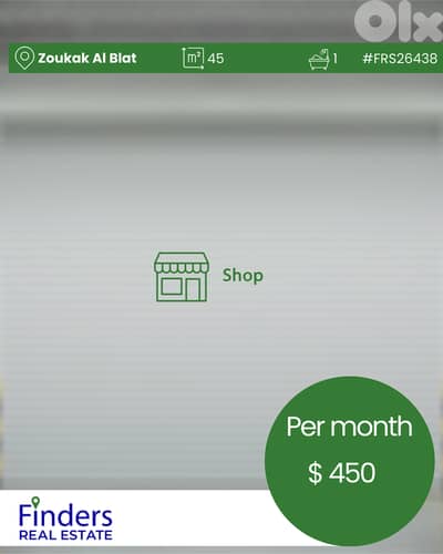 Shop for Rent in Zoukak Al Blat!