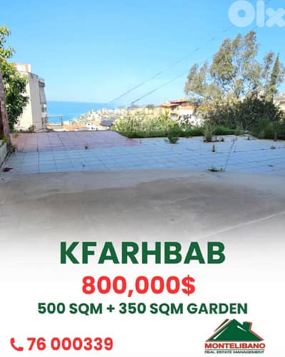 500 sqm Apartment For Sale in Kfarhbab كفرحباب with 350 sqm Garden
