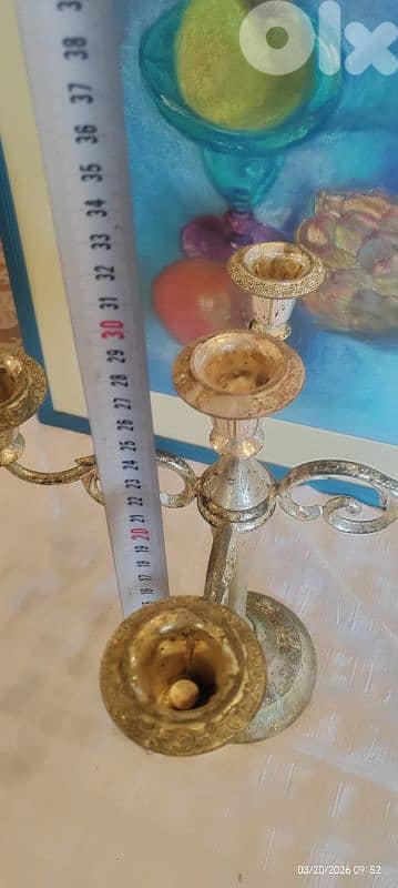 vintage European-style silver-plated candelabra