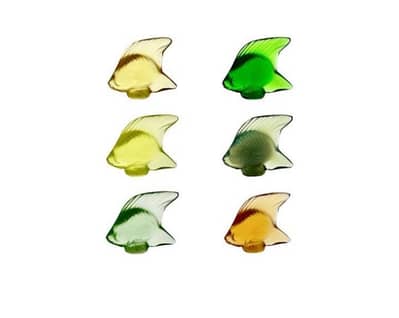 6 Lalique Fish Figurines