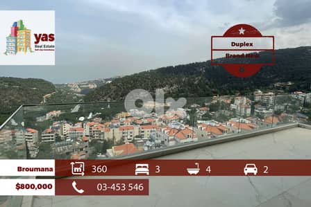 Broumana 360m2 | Duplex | Brand New | Classy Area | Mountain View |TCH