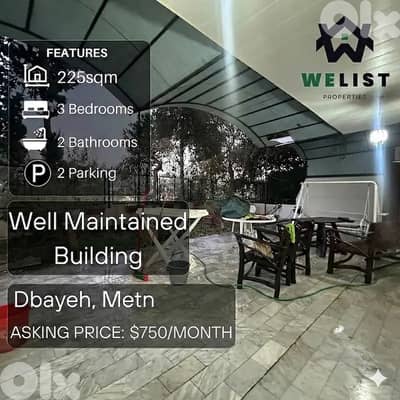 Apartment for rent in Dbayeh, Metn شقة للإيجار في منطقة ضبية