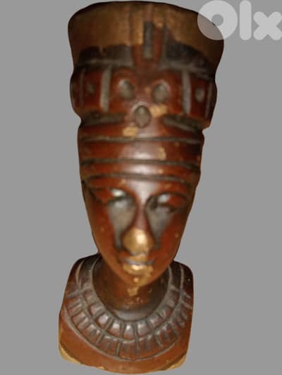 vintage Nefertiti bust /Egyptian papyrus paintaing