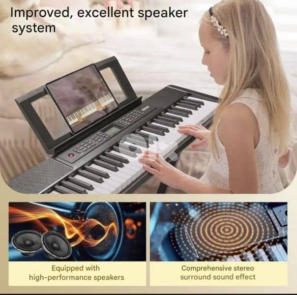 Likegreen Piano Set 61-Key LED Electronic Keyboard+ music rest stand. 1