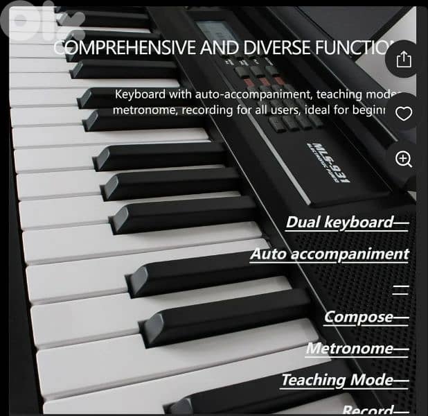 Likegreen Piano Set 61-Key LED Electronic Keyboard+ music rest stand. 8