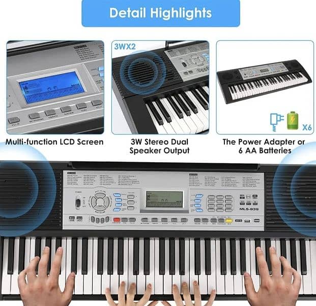Femor 61 Key Digital Piano Keyboard + Recording Function/5$ delivery 4
