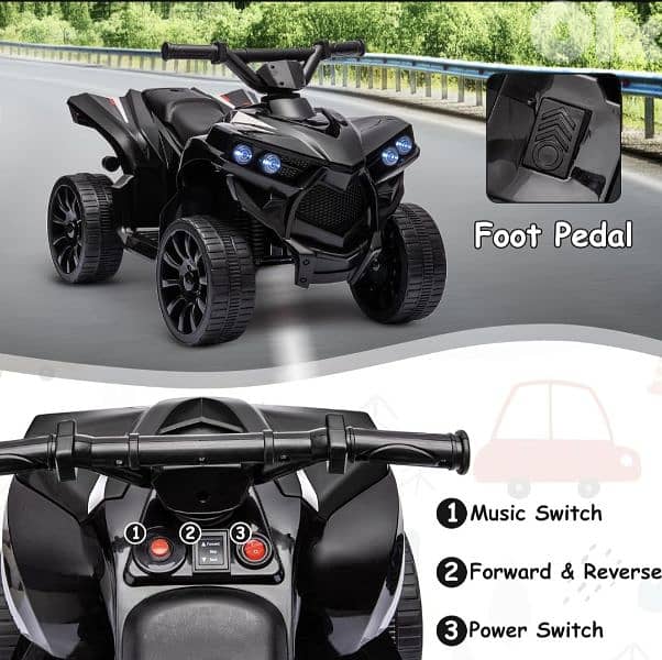 Kids ATV 4 Wheeler,6V Battery Quad Vehicle W/1.8 MPH Speed 4