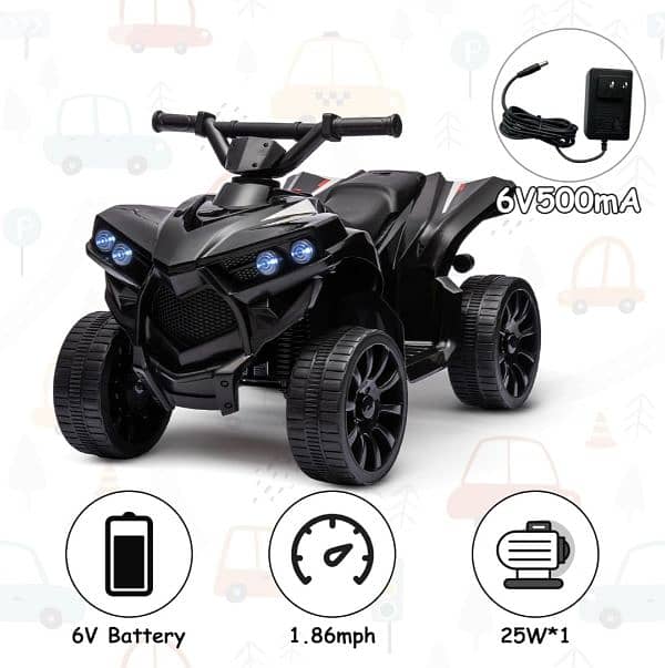 Kids ATV 4 Wheeler,6V Battery Quad Vehicle W/1.8 MPH Speed 6