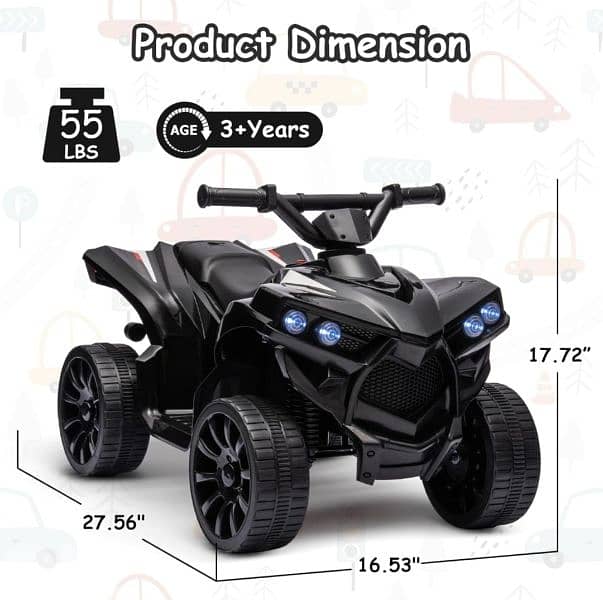 Kids ATV 4 Wheeler,6V Battery Quad Vehicle W/1.8 MPH Speed 8