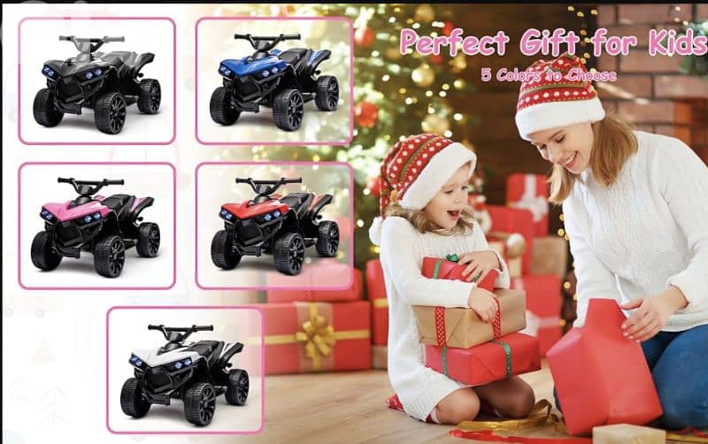Kids ATV 4 Wheeler,6V Battery Quad Vehicle W/1.8 MPH Speed 11