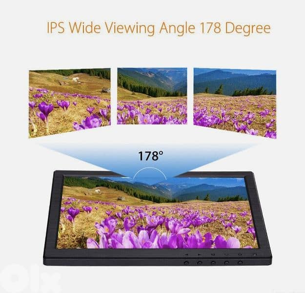 Portable Monitor 10"  LCD Display Screen AV VGA HDMI Input for PC DSLR 5