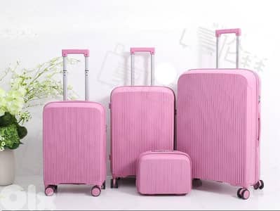 Pure pink set 4 travel bags luggage suitcases