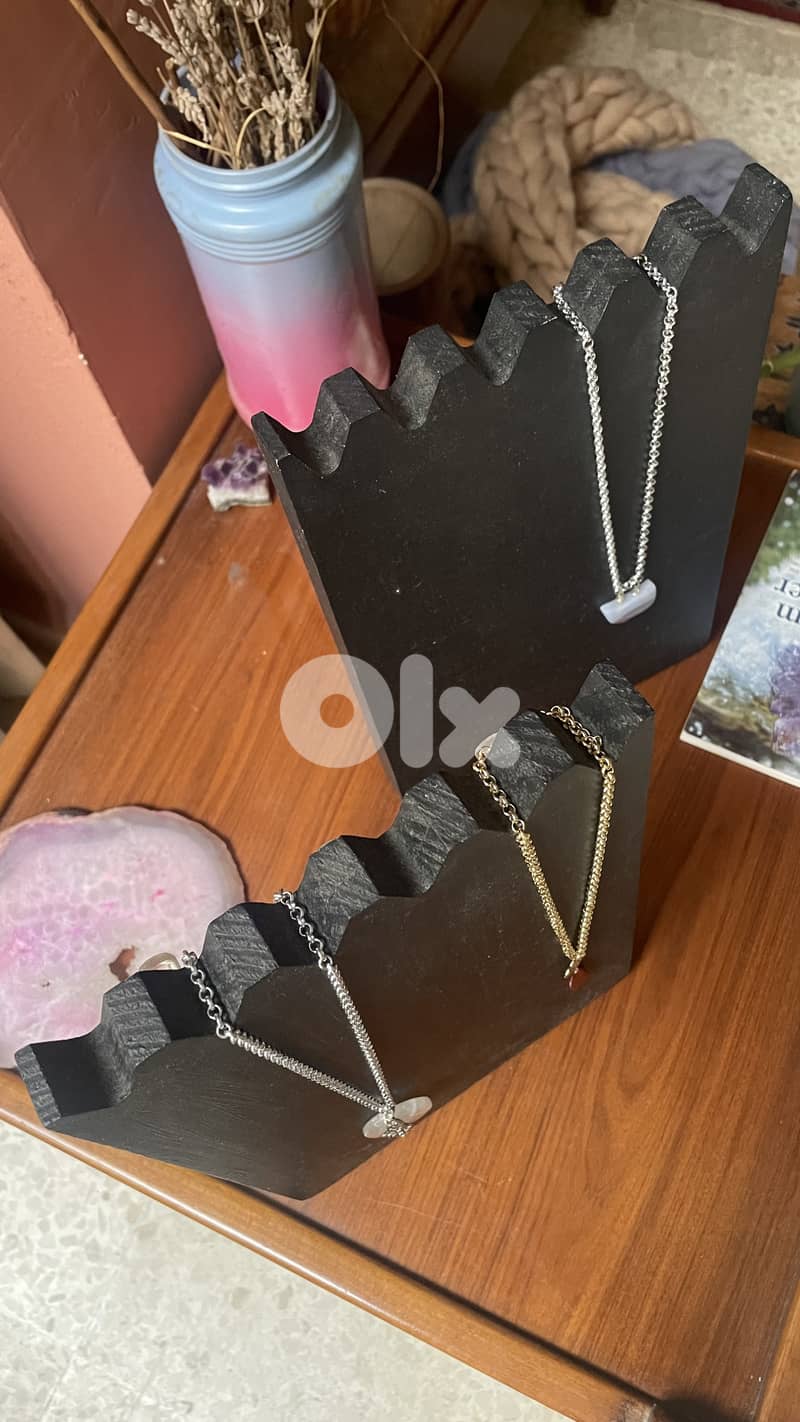 Necklace wood display 3