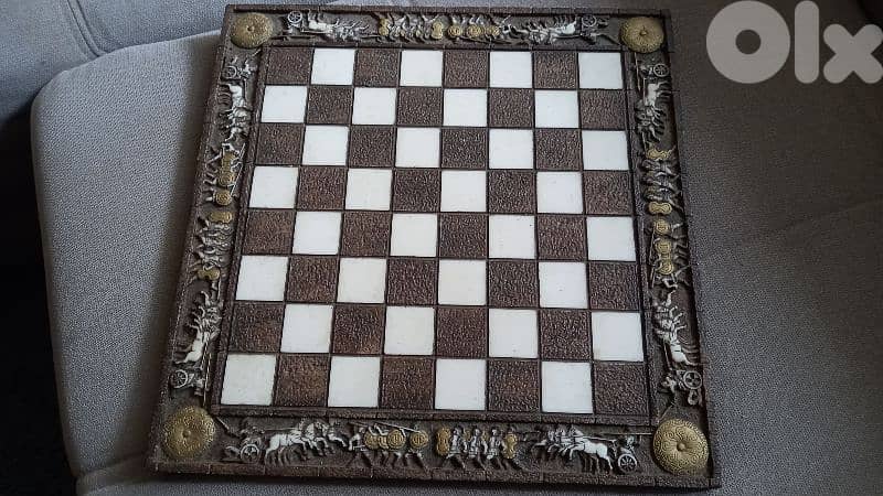 Hand Painted greek chess board and statues Negotiable 2