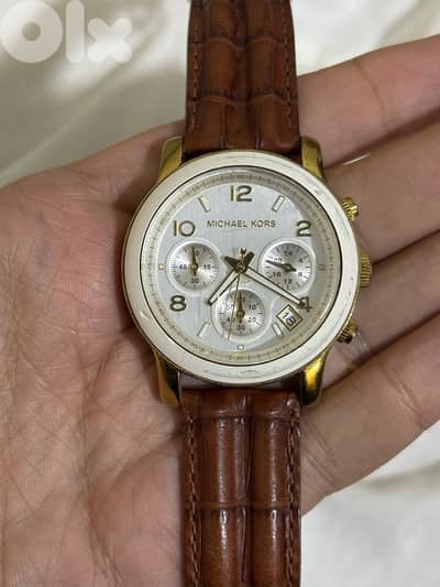 Michael Kors Chronograph - Brown leather strap - Working