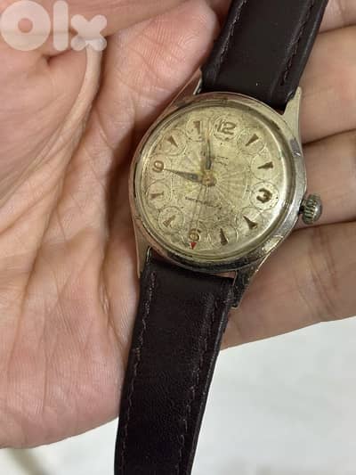 Vintage Rare Swiss Manual Wind Watch•FHF 73-4 Mvnt•Bullseye Dial•1950s