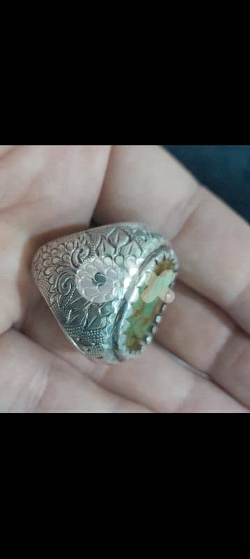 خاتم فضه ضخم  فيروز نيشابوري وزن ٤٢ ونص