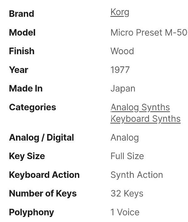 KORG MICRO PRESET vintage synth 3