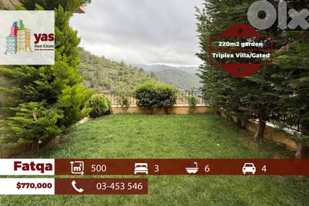 Fatqa 500m2 | 220m2 Garden | Triplex Villa | Gated Community | View|YV