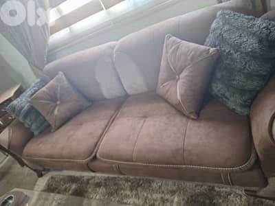 Brown sofas and chairs set