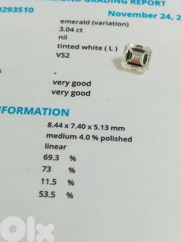 certified diamond, emerald cut, 3.04 ct 2