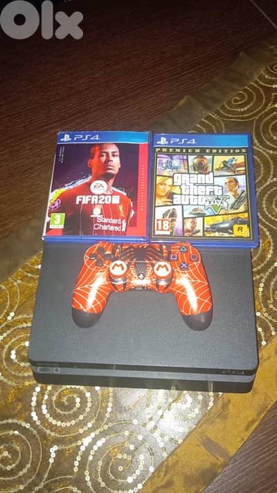 ps4 slim for sale perfect condition with 1 controller copy and 2 cds