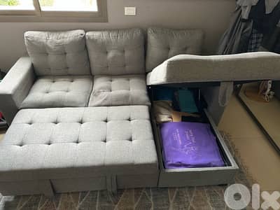 sofa bed with storage صوفا مع تخت و تخزين