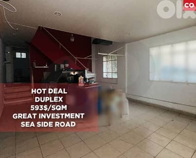 duplex, Sea side road, parking, Aamchit, Jbeil/عمشيت REF#CO132877
