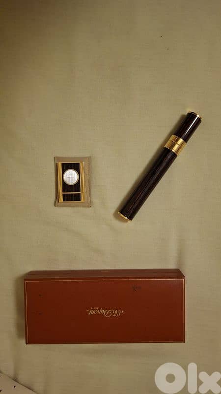 Authentic ST Dupont Cigar Holder and Cutter in Chinese Laquer 2