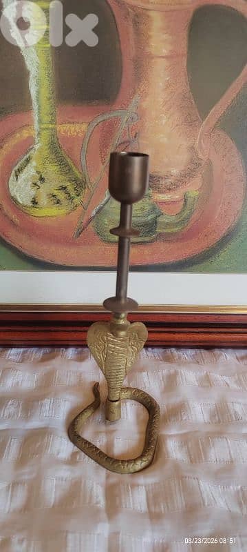 Vintage Single Cobra Candle Stick Holder,
