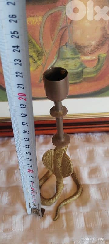 Vintage Single Cobra Candle Stick Holder, 1