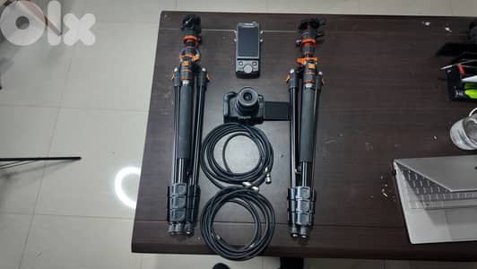 Complete Podcast/Creator Setup (Canon R50 + Tascam Audio + 2x Tripods)