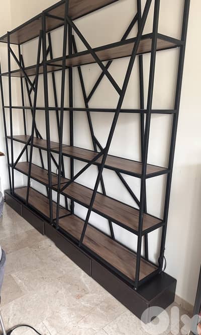 Display Shelving Unit with 4-Drawer Storage Base