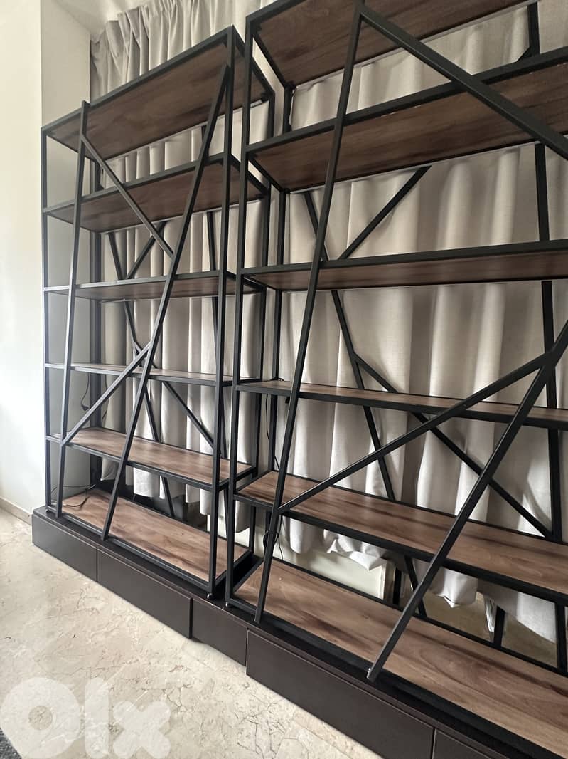 Display Shelving Unit with 4-Drawer Storage Base 1