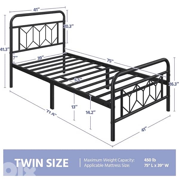 metal bed | modern | diamond pattern 3