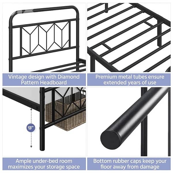 metal bed | modern | diamond pattern 7