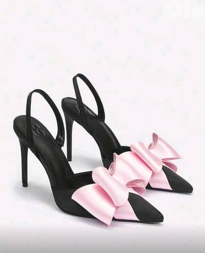 New Elegant Woman Pointed Toe Back Strap Bow High Heels
