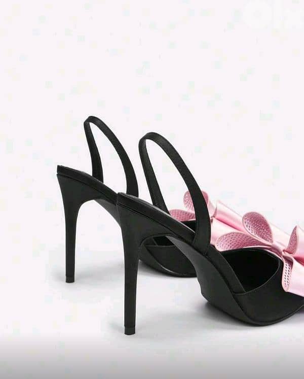 New Elegant Woman Pointed Toe Back Strap Bow High Heels 6
