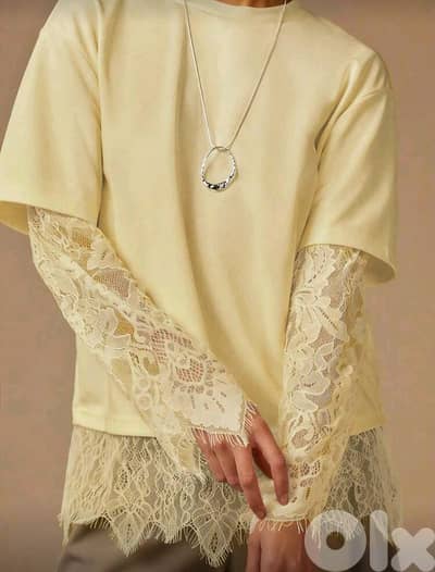 New Woman Casual Long-Sleeved Lace Top