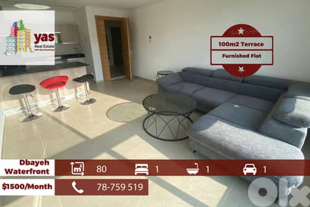 Dbayeh/Waterfront 80m2 | 100m2 terrace | Gated Community | MJ