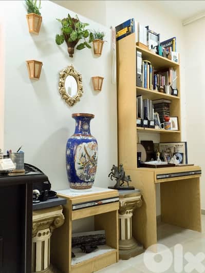 مكتبة برفرف مع كومود Shelves Desk - Nightstand