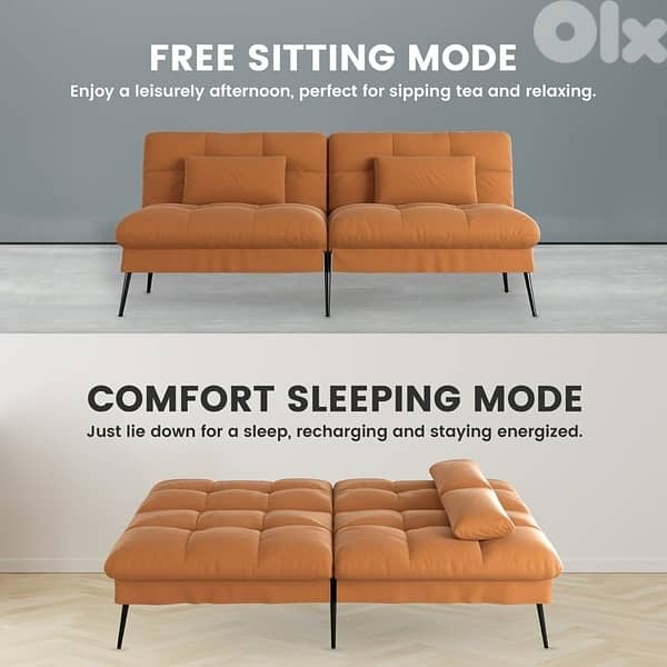 sofa bed camel color 1