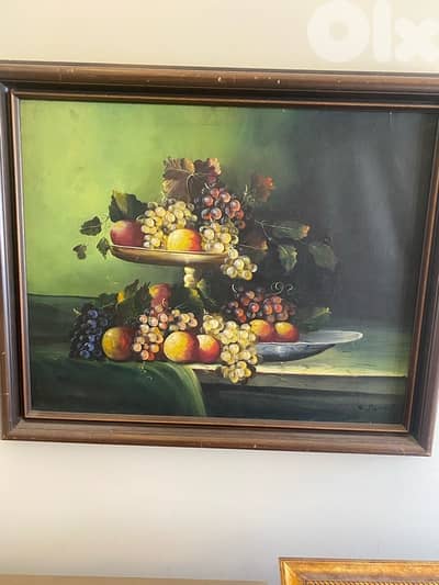 old painting on canvas 100 x 78 cm