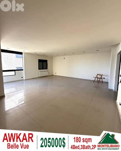 180 sqm Apartment For Sale in Awkar "Belle Vue" عوكر with Green View