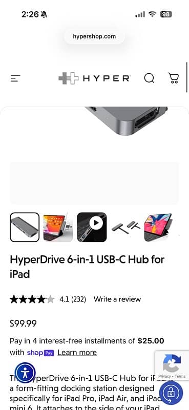 hyper drive 6 in1 for ipads pro and macbooks 6