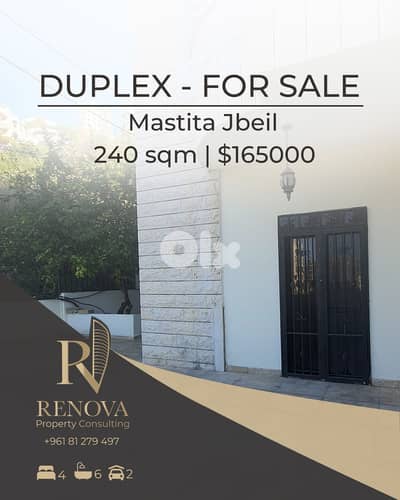 Prime Location Duplex for sale in Mastita Jbeil in a calm Area