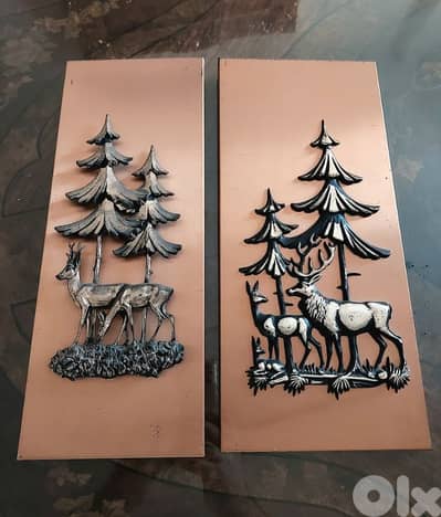 لوحتين معدن للحيط Metal Wall Decoration 2